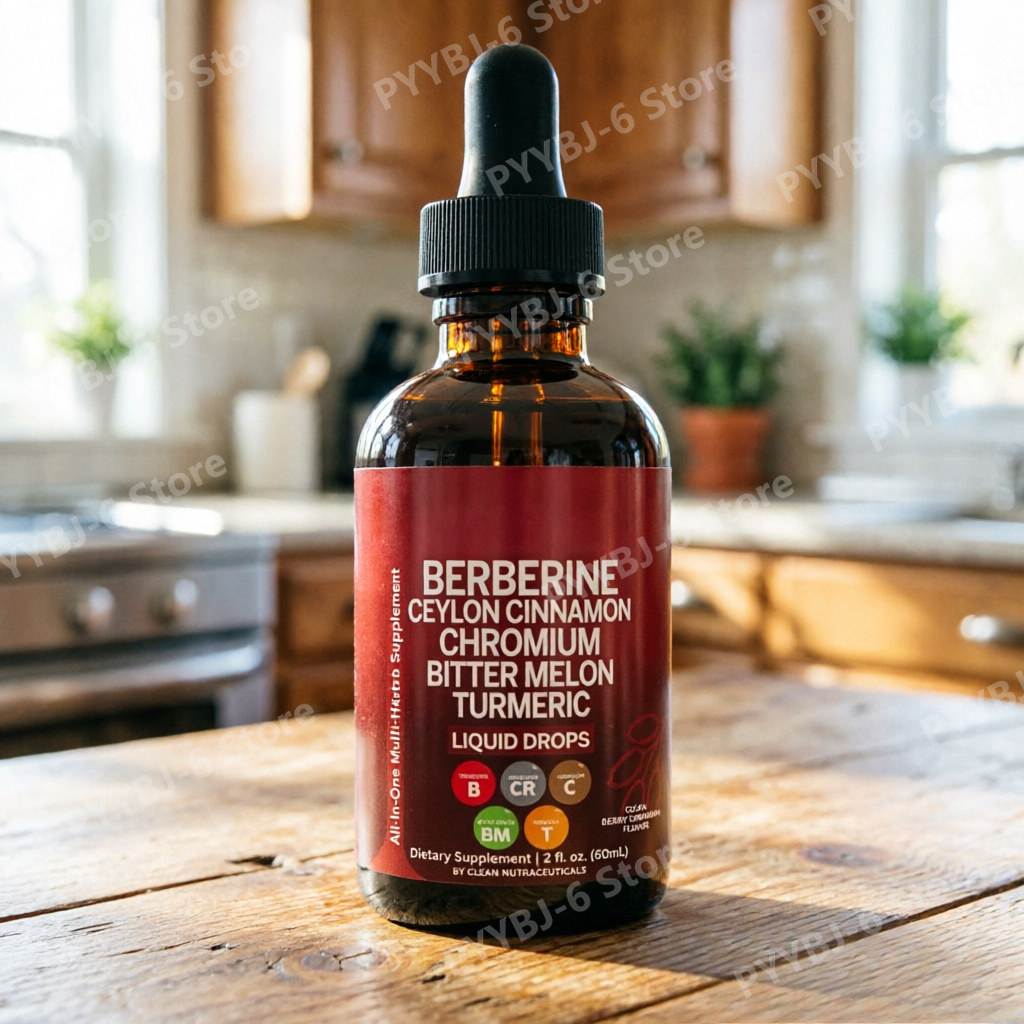 Herbal Wellness Liquid - Berberine Chromium Turmeric Ginseng Liquid Drops