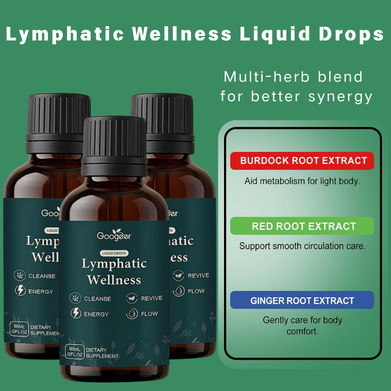 Herbal Wellness Liquid - 60ml Lymphatic Support Liquid Drops Natural