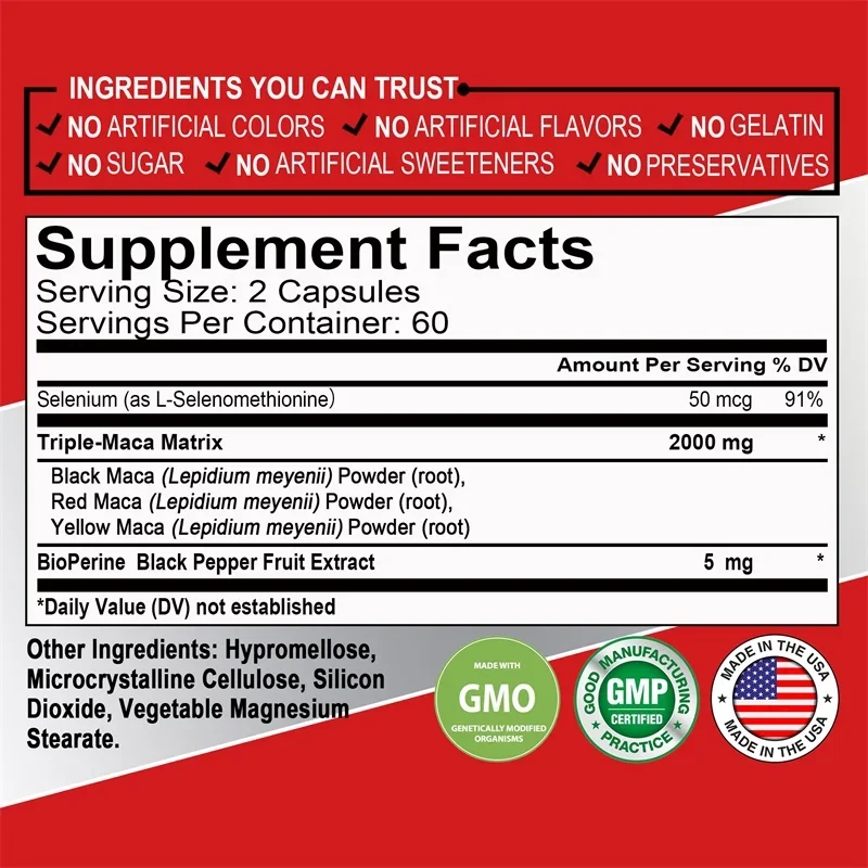 Maca Root Capsules - Improves  - đánh giá và giá Tulsi Holy Basil