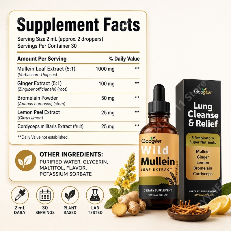 Mullein Liquid Drops Herbal Bl - đánh giá và giá Herbal Wellness Liquid