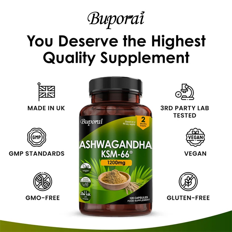 Ashwagandha KSM-66 1200mg - Su - đánh giá và giá Tulsi Holy Basil